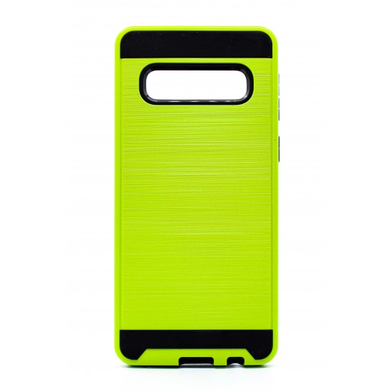 Samsung Galaxy S10 Brushed Metal Case - Lime Green