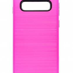 Samsung Galaxy S10 Plus Brushed Metal Case - Hot Pink