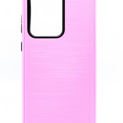 Brush Metal Case For Galaxy S-21 Ultra- Light Pink
