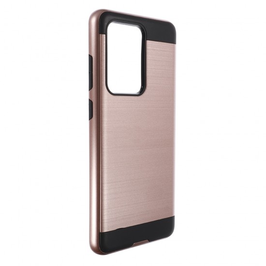 Brush Metal Case For Galaxy S-21 Ultra- Rose Gold