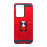 Heavy Duty Magnetic Stand Case For Galaxy S-21 - Red