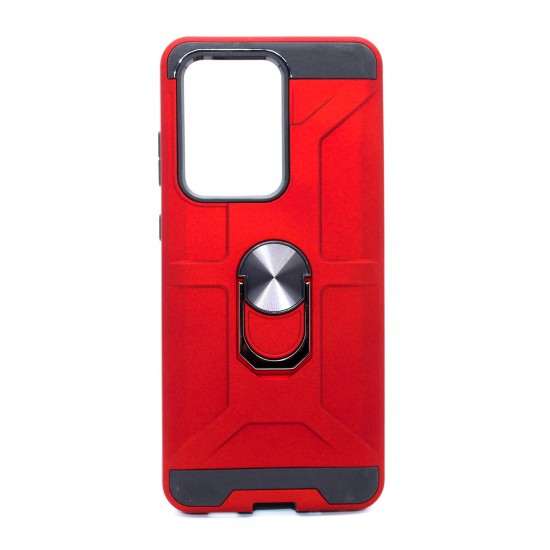 Heavy Duty Magnetic Stand Case For Galaxy  S-20 FE 5G  - Red