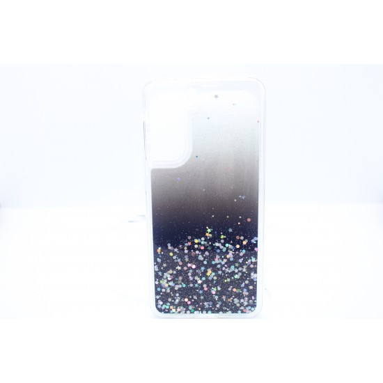 CLEAR CASE WITH GLITTER FOR - Galaxy A02 S - Black