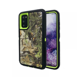 Samsung Galaxy S20 Defender Case With Belt Clip- Green Camouflage