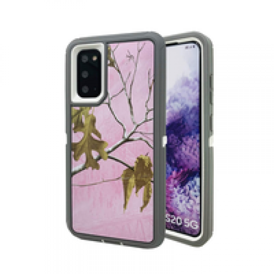 Samsung Galaxy S20 Plus Defender Case With Belt Clip- Pink Camouflage