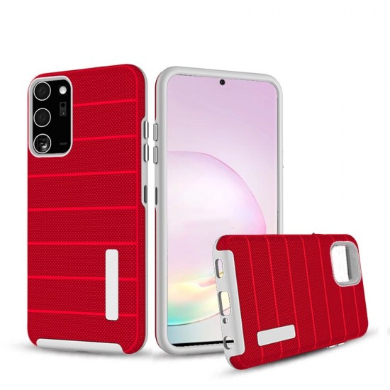 STRIPES TPU HYBRID CASE FOR NOTE 20 Plus/Pro- Red