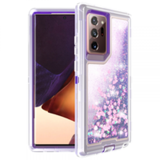 Liquid Glitter Defender Case For Note 20- Purple