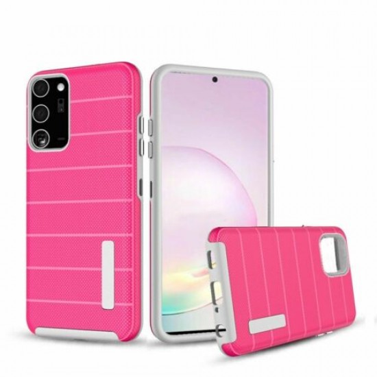 Stripes TPU Hybrid  Case For Note 20- Pink