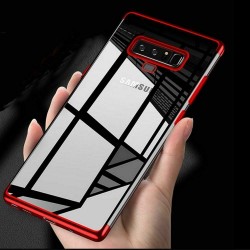 Samsung Galaxy Note 8 Clear Ribbed Soft TPU Red