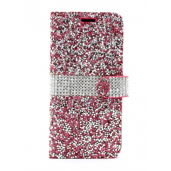 Samsung Galaxy S9 Full Wallet Diamond Cover Pink