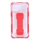 2-in-1 Clear Case with Colorful side and wrist strip for iPhone 7/8 Plus - Red