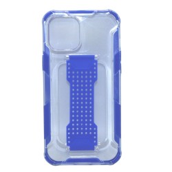 2-in-1 Clear Case with Colorful side and wrist strip for iPhone 12 pro max - Blue