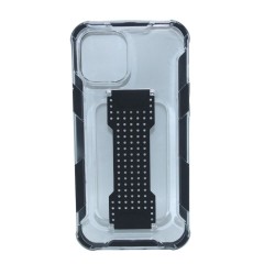 2-in-1 Clear Case with Colorful side and wrist strip for iPhone 12/12 pro - Black