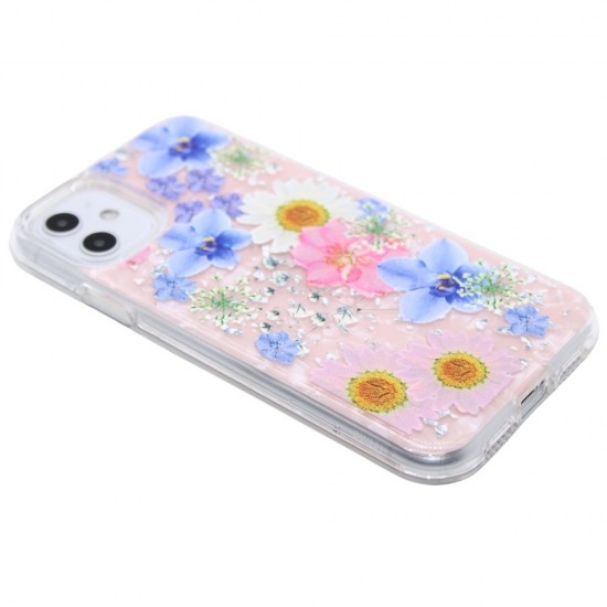 2-in-1 design case for iPhone 12 pro max- Blue Flowers