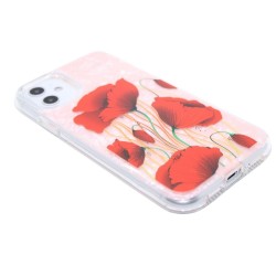 2-in-1 design case for iPhone 12 pro max- Red Flowers