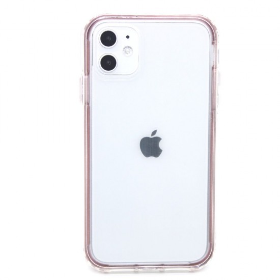 2-in-1 Multicolor Glitter clear case for iPhone 11- Rose Gold
