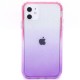 2-in-1 Multicolor Glitter clear case for iPhone 11- Purple & Red