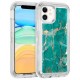 3-in-1 Heavy duty Marble Case for iPhone 12/12 Pro- Blue