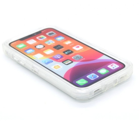 3-in-1 Heavy duty Marble Case for iPhone 12/12 pro- White