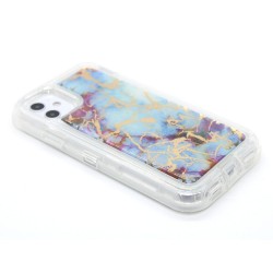 3-in-1 Heavy duty Marble Case for iPhone 12/12 pro- Teal