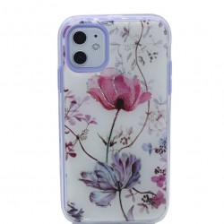 3-in-1 Classic Design case for iPhone 11 Pro Max- Purple Flower with branches