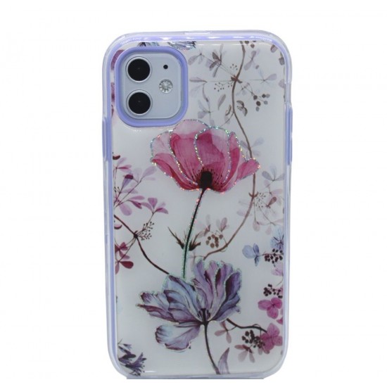 3-in-1 Classic Design case for iPhone 11 Pro Max- Purple Flower with branches