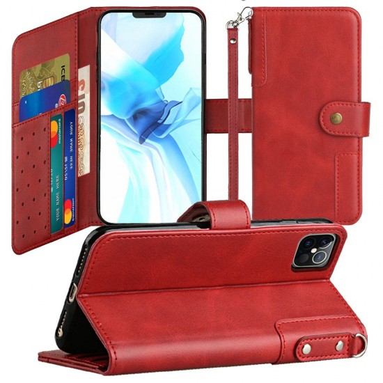 Classic design wallet for iPhone 12/12 pro - Red