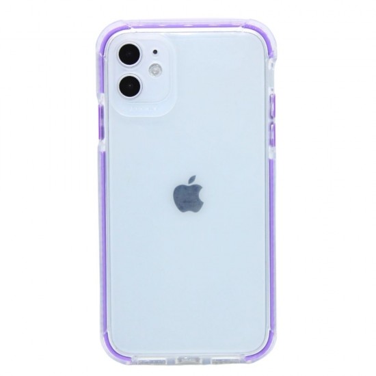 Clear case with back camera protection for iPhone 11- Purple