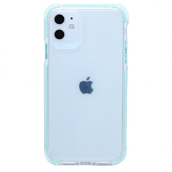 Clear case with back camera protection for iPhone 11- Teal