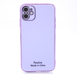Gold Base with full color case for iPhone 11- Purple