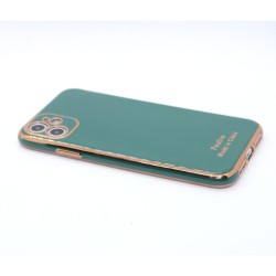 Gold Base with full color case for iPhone 11- Dark Green