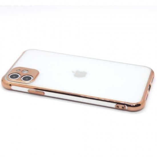 Clear case with gold base color for iPhone 11- White