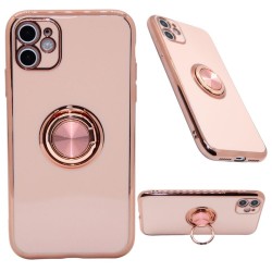 Gold Base with full color case with Kickstand for iPhone 11- Rose Gold