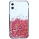 Clear case with stable glitter base case for iPhone 11- Silver