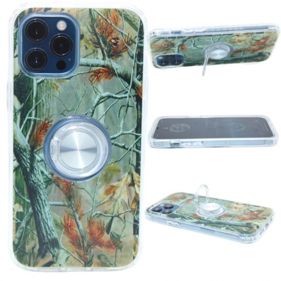 Flower design ring case for iPhone 12 pro max- Camouflage