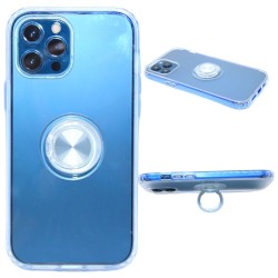 Clear design Kickstand case for iPhone 12 pro max- Blue