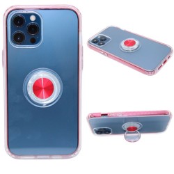 Clear design Kick stand case for iPhone 12 pro max-  Red