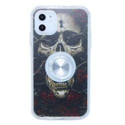 Flower design ring case for iPhone 11- Skull & Roses