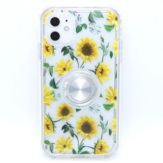 Flower design ring case for iPhone 11- Classic sunflower