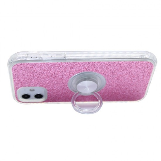 Glitter design Kick stand case for iPhone 11-  Pink