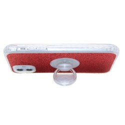 Glitter design Kick stand case for iPhone 11-  Red