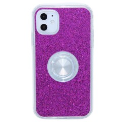Glitter design Kick stand case for iPhone 11-  Purple