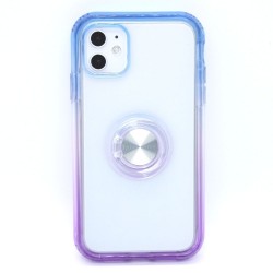 Clear design Kick stand case for iPhone 12 pro max- Blue & Purple
