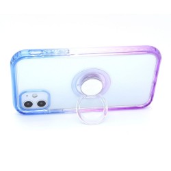 Clear design Kick stand case for iPhone 11- Blue & Purple