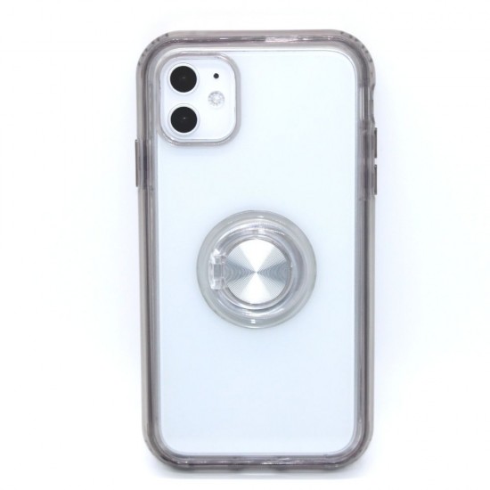 Clear design Kick stand case for iPhone 11-  Black