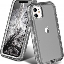 IPHONE 11 DEFENDER ARMOR Clear Case- Gray