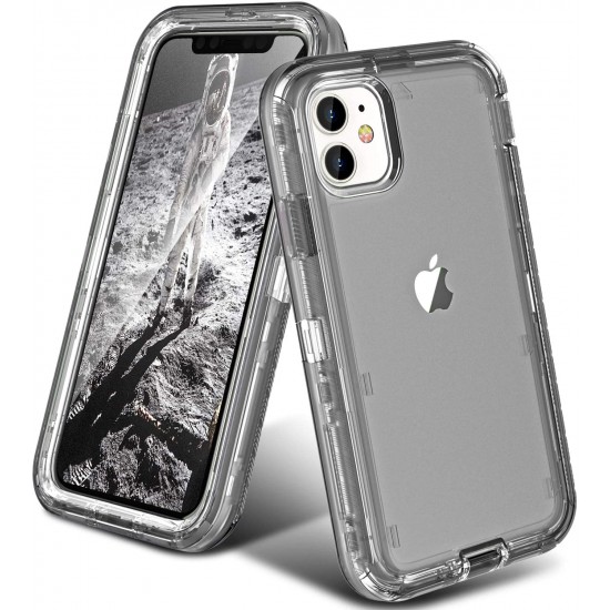 IPHONE 11 DEFENDER ARMOR Clear Case- Gray