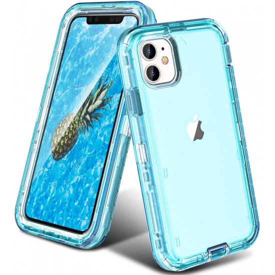 IPHONE 11 DEFENDER ARMOR Clear Case- Blue