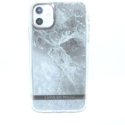 I Love My Phone Case for iPhone 11- White Marble