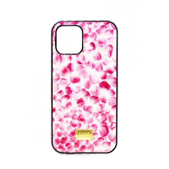 iPhone 12 Mini Bling Glitter Floral Cover- Pink